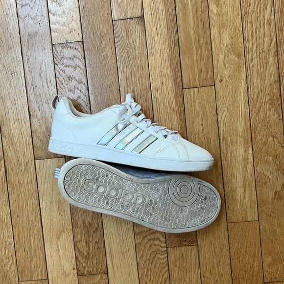 Adidas Advantage Shoes - White and Silver - Picture 7 of 9